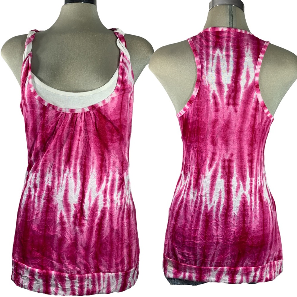 Summer Pink and White Top Size M